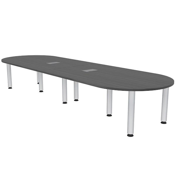 45 in W, 120 in L, 29 in H, Engineered Wood Top, Grey